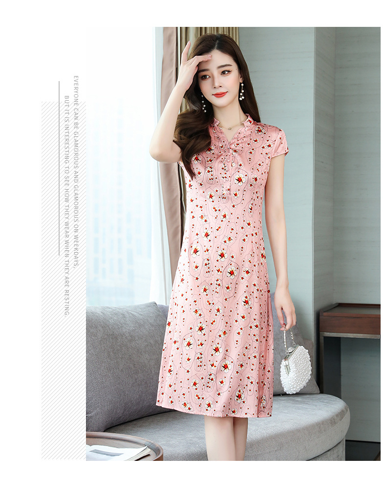 B4269 3010K VÁY ĐẦM LIỀN THÂN NỮ HANTDC MÙA HÈ HỌA TIẾT HOA CỔ CHỮ V THỜI TRANG NỮ LỤA TƠ TẰM G06 SẢN PHẨM MỚI