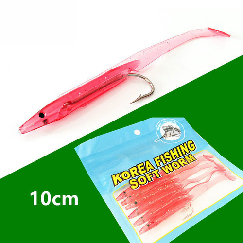 Manufacturer wholesale sea fishing lure bait with hook eel 10cm/2.5g T tail soft bait soft insect bait bionic fish bait