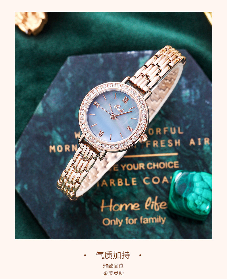 new fashion round quartz small green watchpicture10