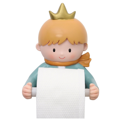 Cartoon little prince toilet paper roll toilet paper towel box toilet paper towel storage rack vinyl creative punch-free hanging rack