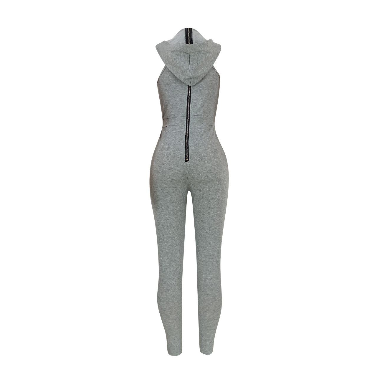 hooded zipper solid color jumpsuit Nihaostyles wholesale clothing vendor NSYDF73609