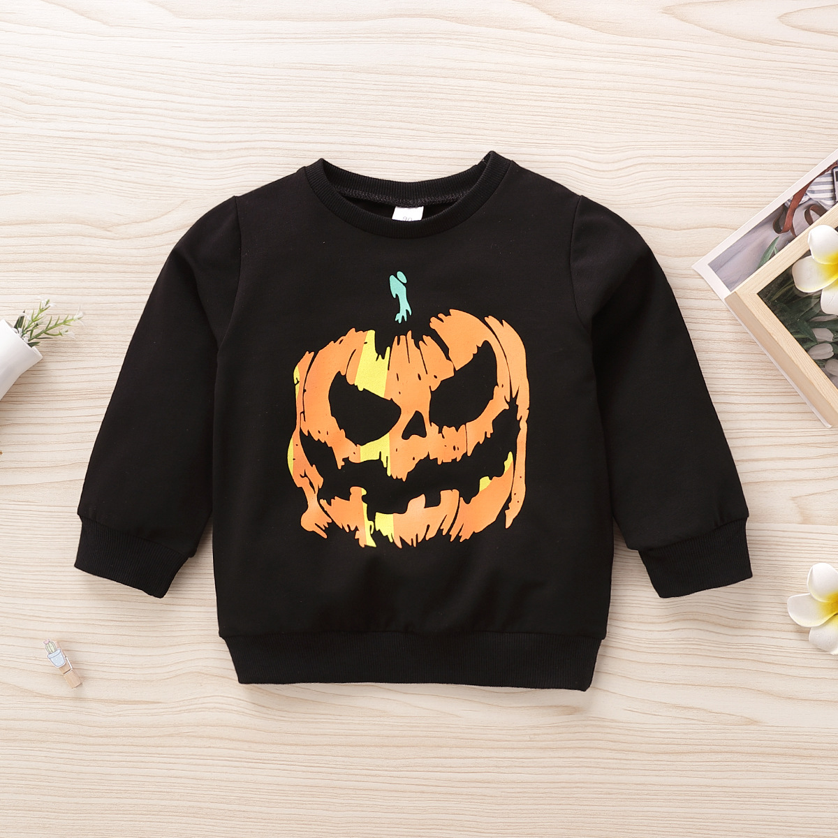 children Sweater Europe and America Western style Halloween black Pumpkin printing jacket Children fashion T-shirts