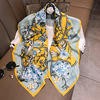 Yellow silk scarf, fashionable universal decorations, European style, western style