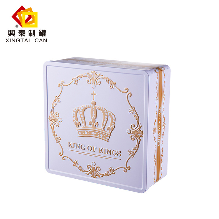 兴泰制罐简约饼干盒 可批发打开式饼干糖果雪花酥包装盒礼品盒