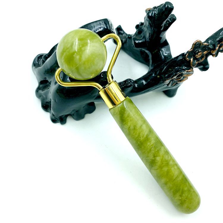 Natural jade beauty device dual-head jade roller face massage complete set beauty device export jade wholesale