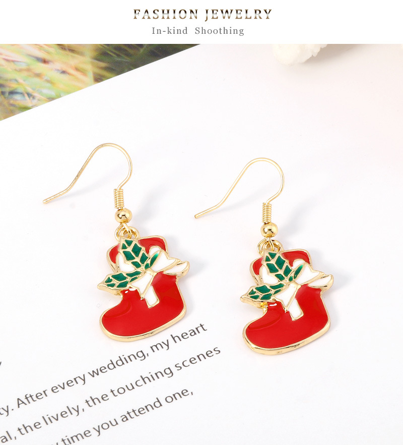 Wholesale Christmas Series Fashion Alloy Drip Boots Earrings For Women display picture 6