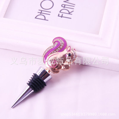 new pattern animal Metal red wine Cork originality Kirsite squirrel red wine Cork Wine corks