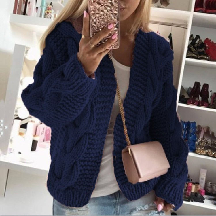 Suéter de punto grueso y resistente estilo europeo y americano para mujer, novedad otoño-invierno 2026, ¡el más vendido!