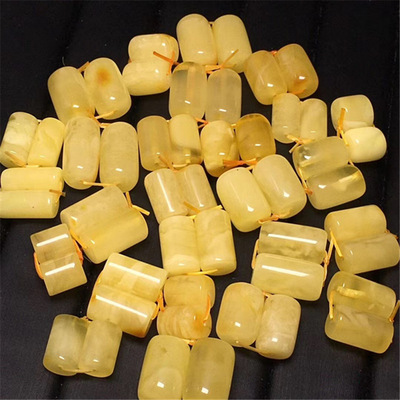 天然琥珀蜜蜡直筒桶珠 蜜蜡散珠 品质好 DIY配饰配件 厂家批发|ms