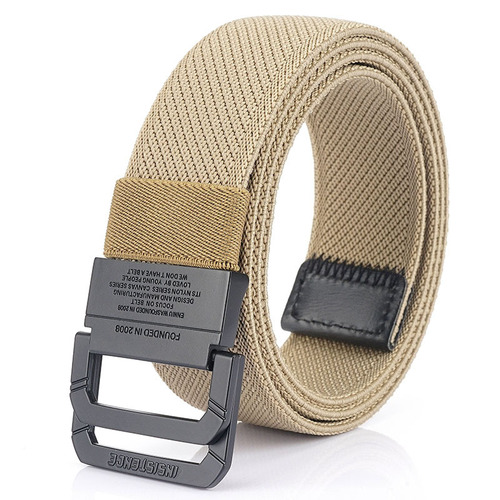 Double-ring buckle stretch elastic canvas narrow belt trendy belt canvas woven trouser belt manufacturer wholesale