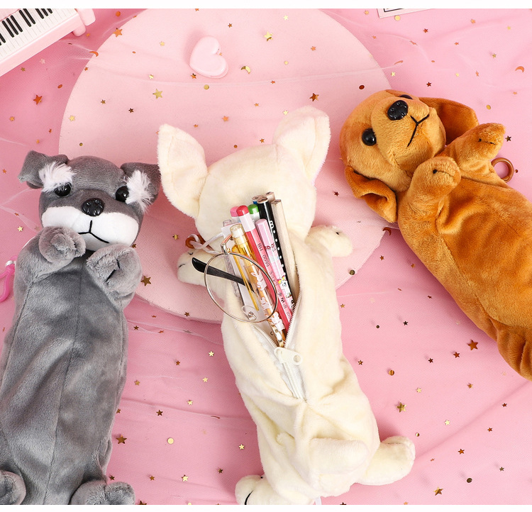 Plush Material Cute Cartoon Plush Large Capacity Doll Zipper Stationery Box