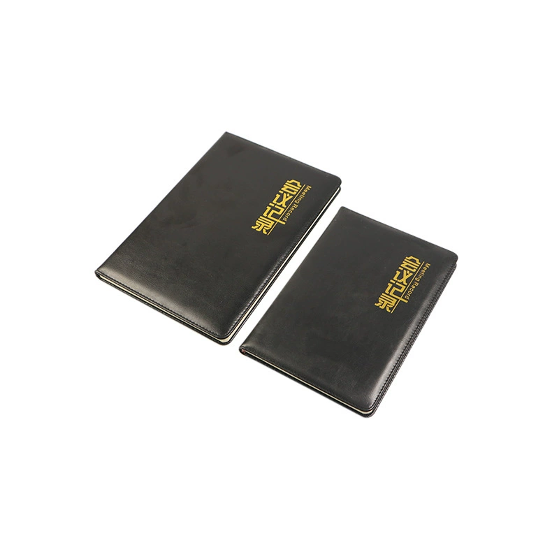 Имитация толстой кожи черный бизнес-блокнот, запись конференции, ручная книга, обложка книги, штамповка, штамповка Logo