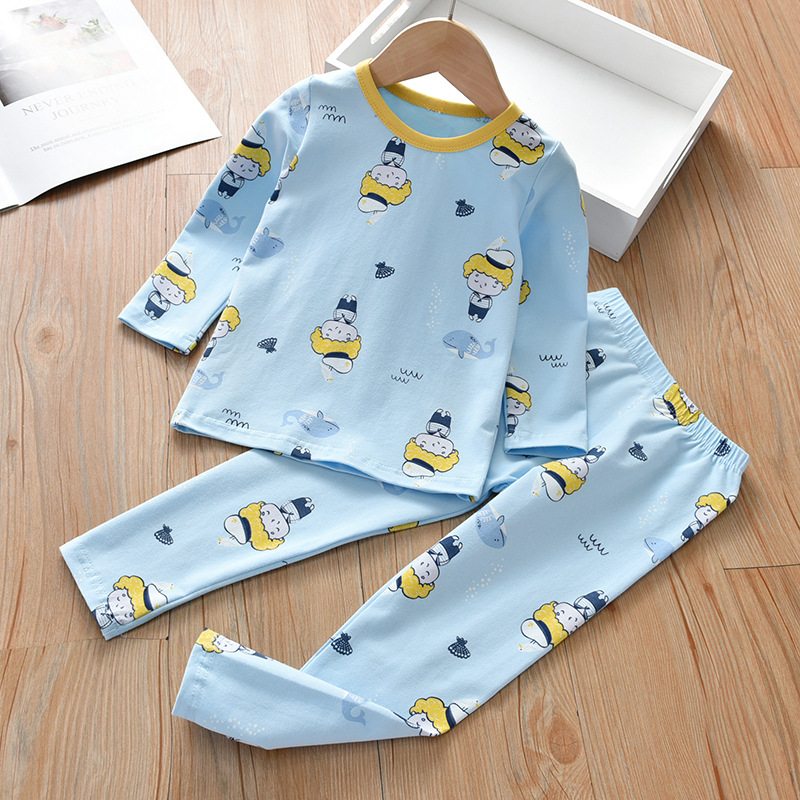 (2개) 여자 서양식 잠옷 홈 옷 2021 새 봄과 가을  긴 소매 캐주얼 세트 소년 홈 투피스 세트