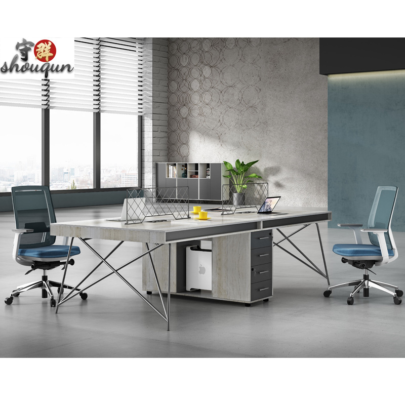 办公桌员工桌简约现代4人位6四六人位电脑桌组合办工位家具职员桌|ms