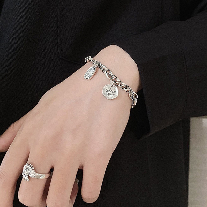 冷淡風複古雙鏈條潮酷手鏈女ins小衆設計輕奢韓版簡約個性手飾男