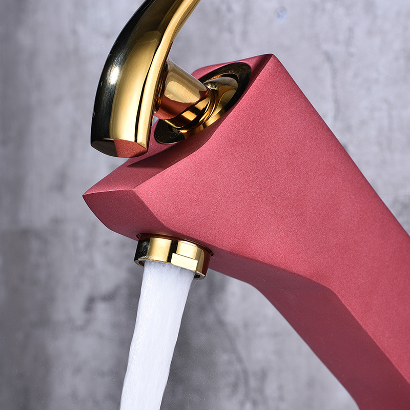 Factory direct sales of European-style matte colored washbasins, hot and cold mixed faucets, thickened all-copper main body bathroom cabinet faucets undefined