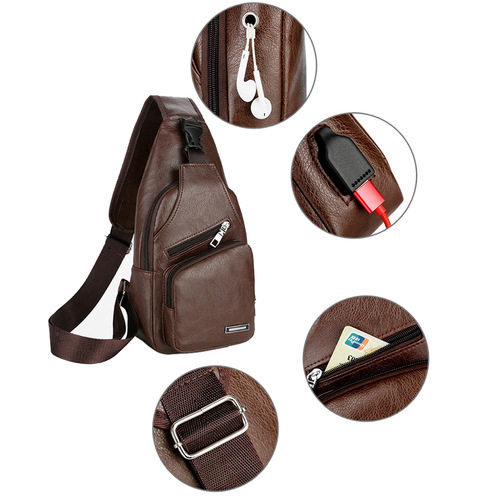 Cross-border new men's chest bag, casual Korean style fashionable men's bag, cross-body bag, shoulder bag, waist bag, backpack