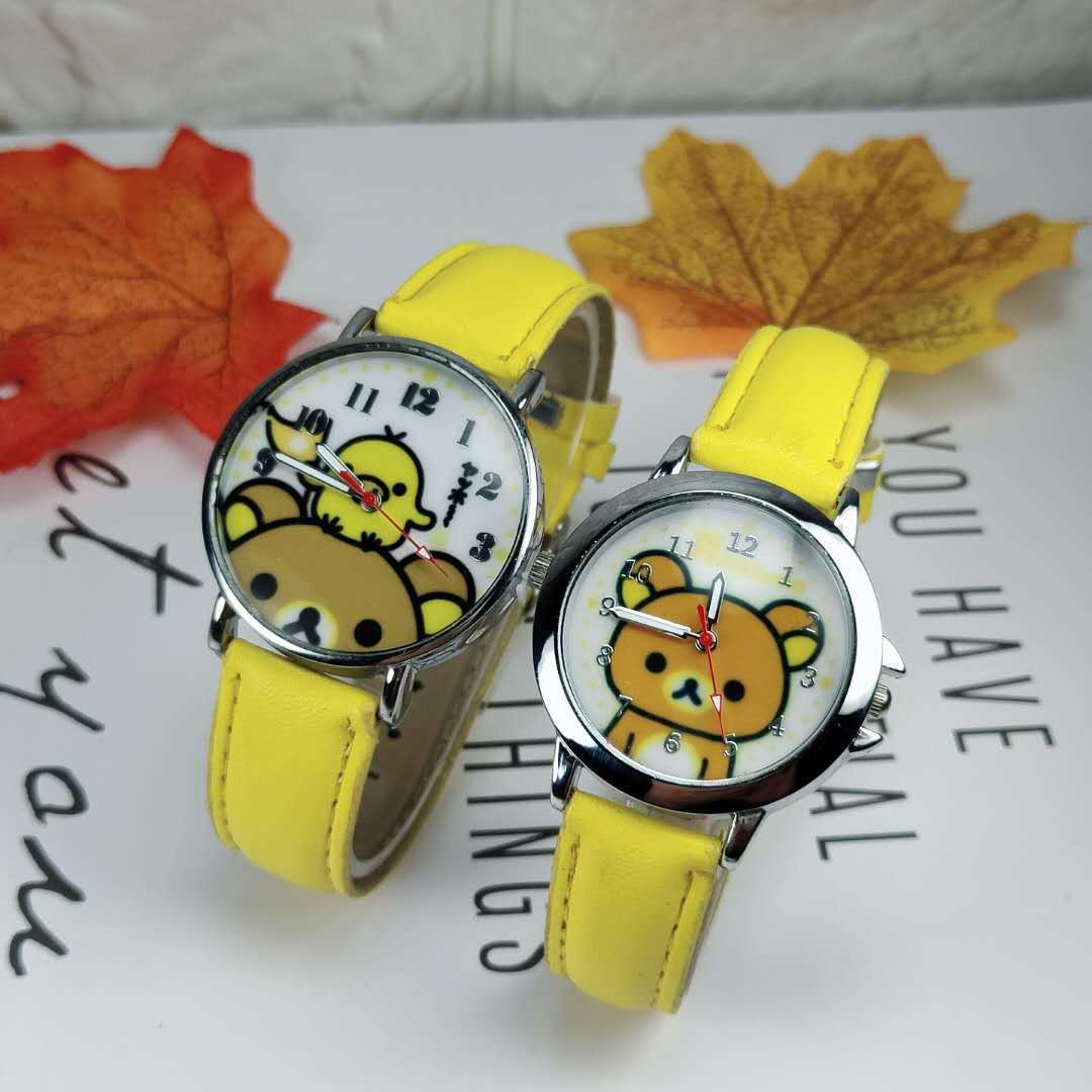 Japan Cartoon children watch Easily bear Quartz watch girl boy waterproof Leatherwear Watch factory Direct selling