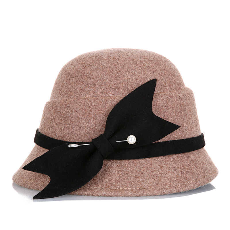 Sombrero Otoño e Invierno Nuevo estilo coreano estilo japonés lana pura de las mujeres en forma especial cálido sombrero de moda sombrero de fieltro hecho a mano al por mayor image 2