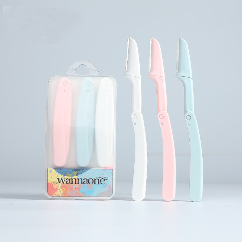 3 색 눈썹 트리밍 나이프 3 팩