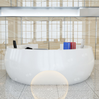 圓形烤漆吧台半圓烤漆接待台導醫台商場前台咨詢台異形弧形收銀台