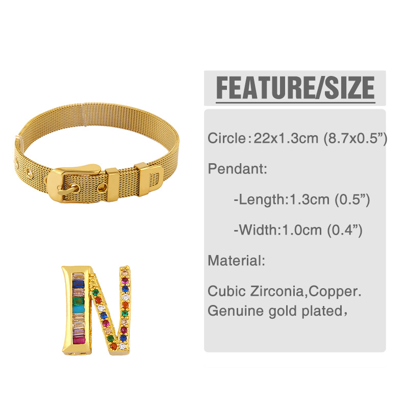 explosion accessories mesh bracelet personality DIY26 letter mesh belt bracelet couple wholesale nih
