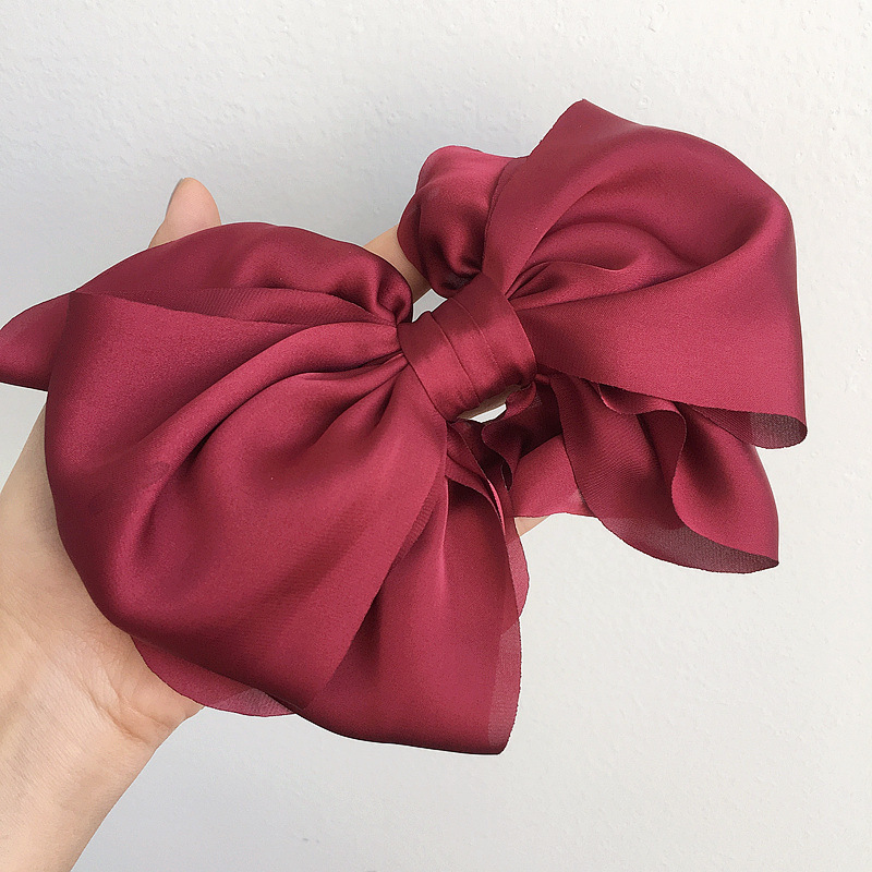 Chic Style Korean Style Multi-layer Satin Bow Steel Clip Spring Clip Hair Clips Hair Accessories Headwear For Women display picture 4