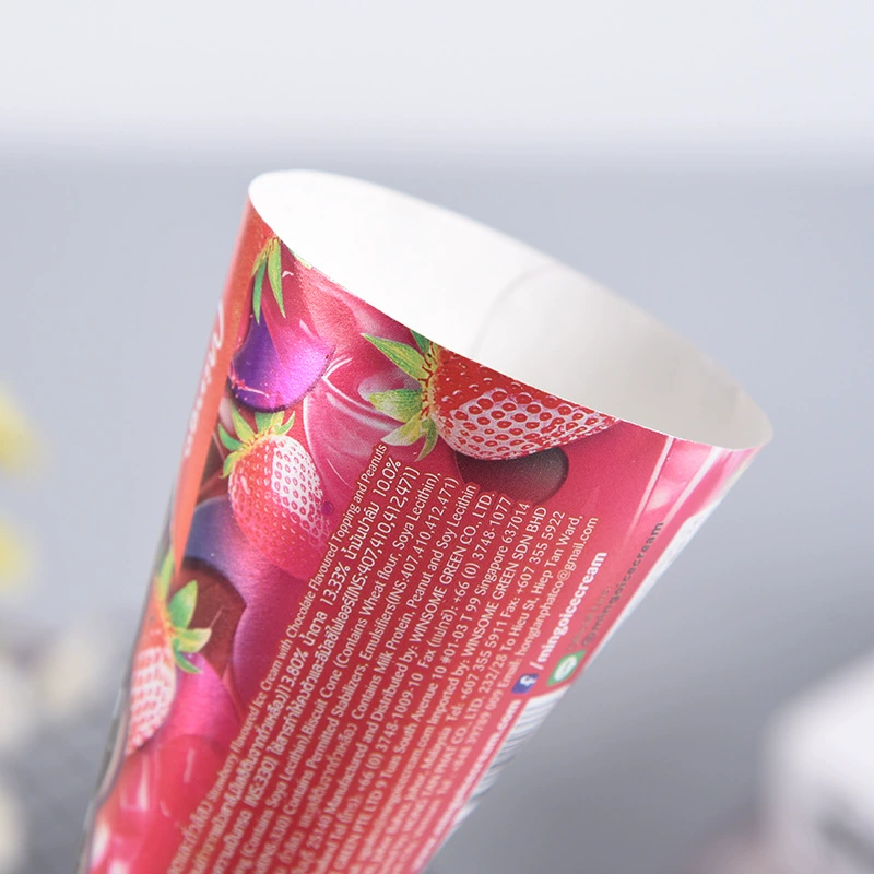 Ice Cream Paper Two Ferris Crispy Crusted Crusted Paper Tobbing Ice Cream 22 degrees oblique ice cream disposable