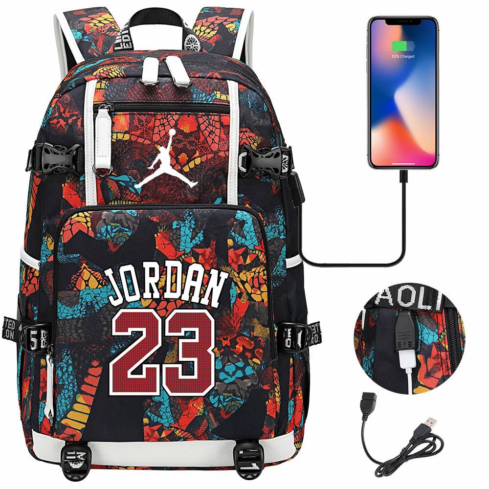 篮球球星合集USB大容量青少年学生书包男女休闲旅行双肩背包