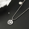 South Korean fashionable goods, round beads, retro necklace hip-hop style, silver lock