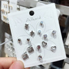 Accessory, silver needle, fashionable earrings, universal set, suitable for import, silver 925 sample