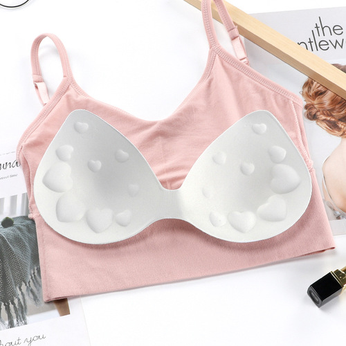 New seamless King's anti-exposure sports vest underwear, fashionable little daisy big U beautiful back girl wrapped chest tube top