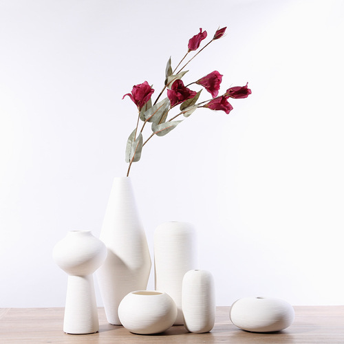 Ceramic white vase ornaments modern simple creative living room home soft decorations large and small flower arrangements wholesale