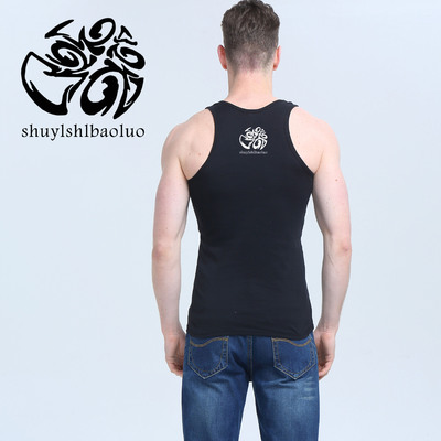 personality printing vest T-shirts man Tight fitting Self cultivation elastic Imprint Explosive money Teenagers vest On behalf of
