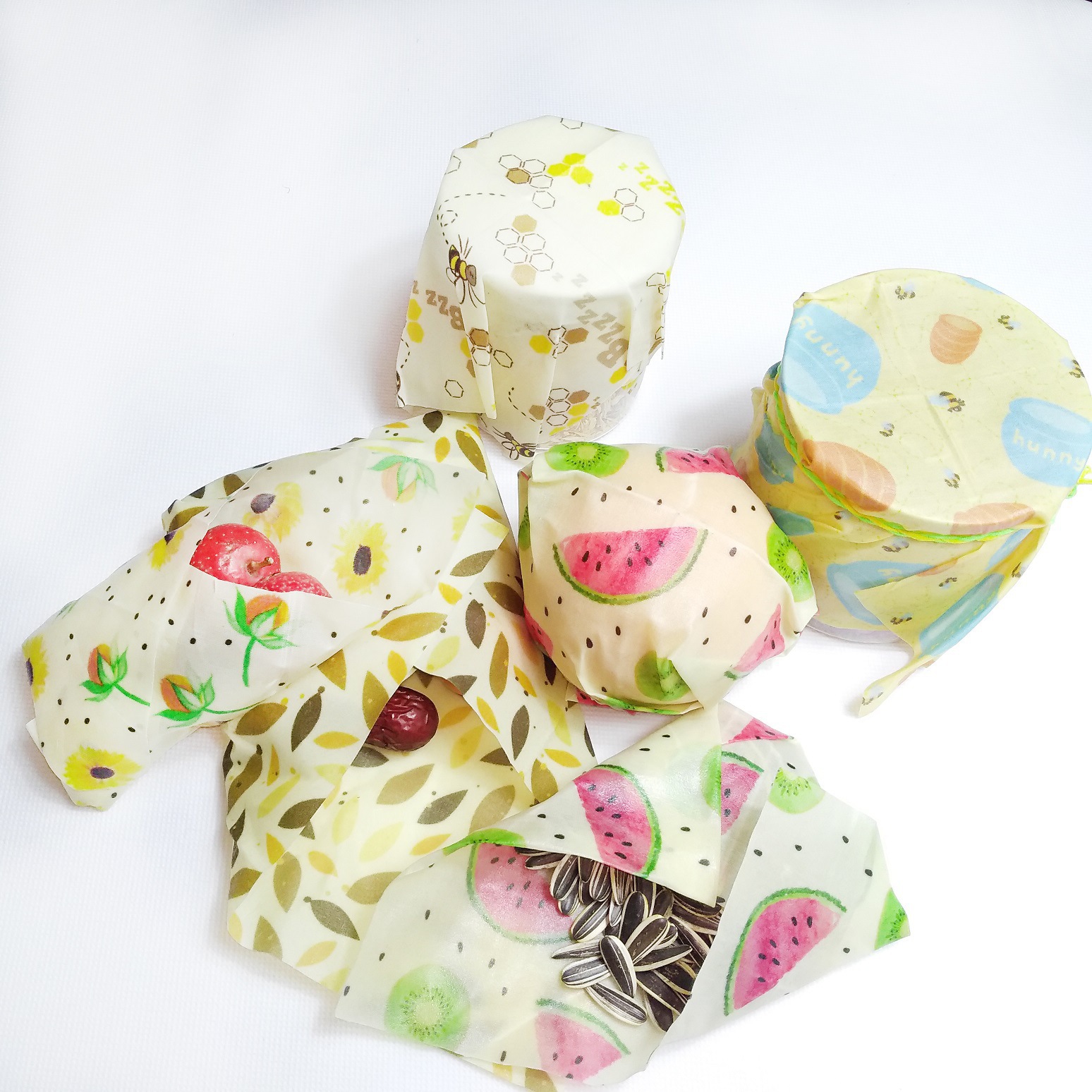 客户图案 蜂蜡食品包装布 食品储存保鲜面料