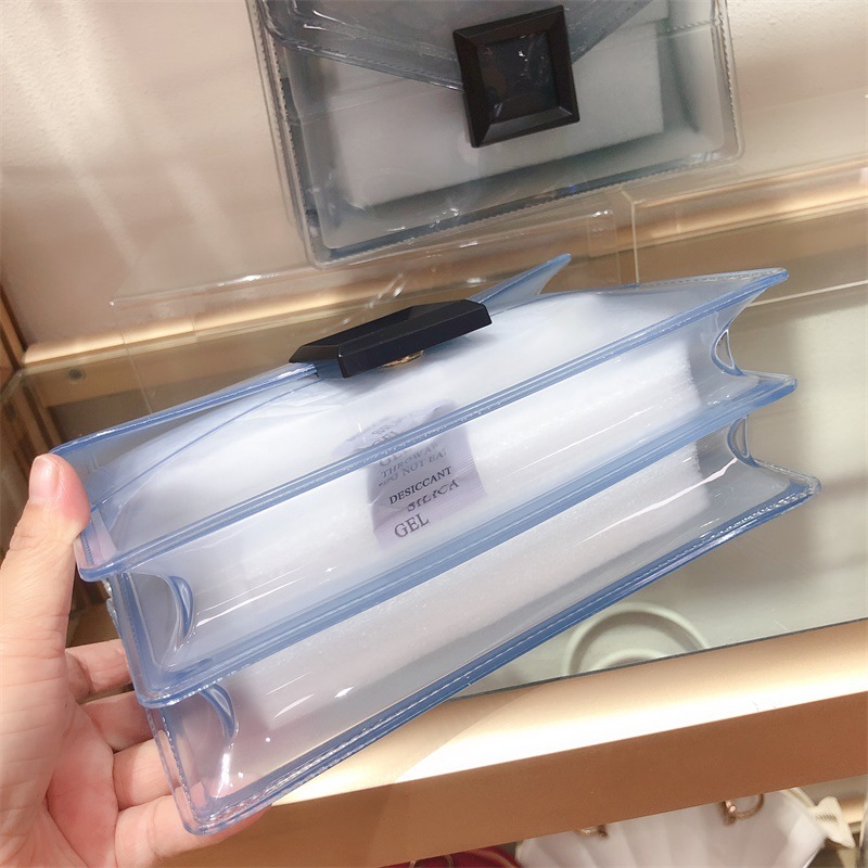 Clearance jelly bag, transparent pvc women's bag, gradient color small square bag, handbag, single-shoulder crossbody women's bag in stock undefined