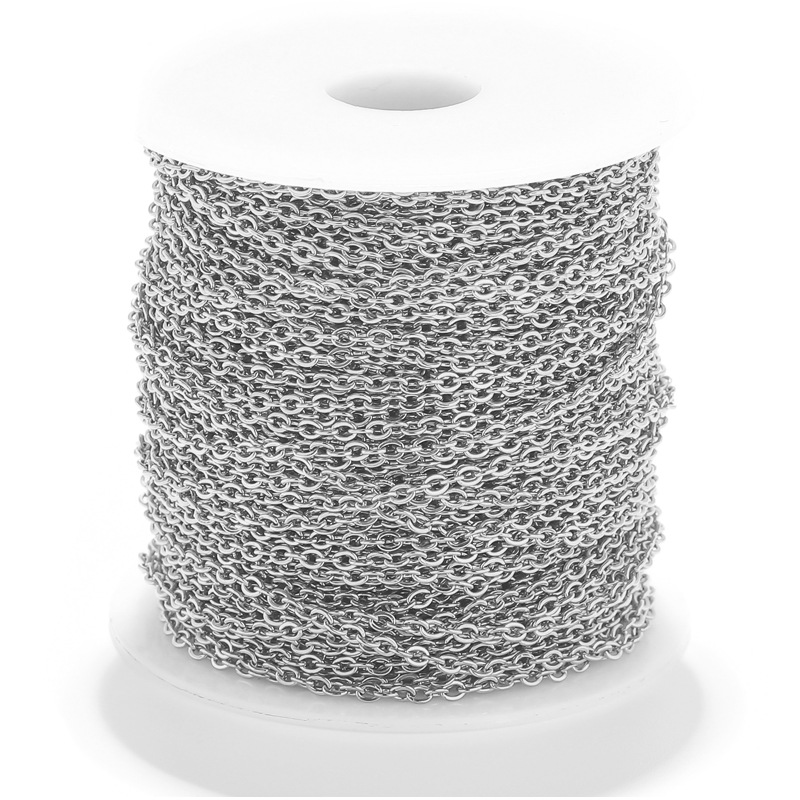 Chain Jewelry Making Type Diameter 4mm, Diameter 5mm, Diameter 6 mm Jewelry Making Size 1 Roll Diameter 4mm Diameter 5mm Diameter 6 Mm 304 Stainless Steel 18K Gold Plated Geometric Polished Chain