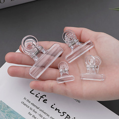 Transparent plastic folder for students, minimalist long-tail document holder, file organizer, round-tail test paper clip