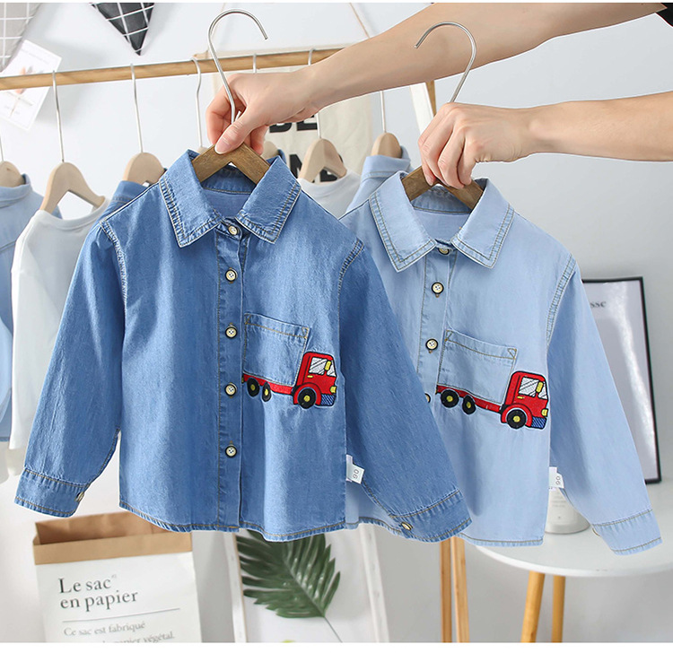 Boy shirt Long sleeve new pattern Western style automobile jacket baby cowboy shirt One piece On behalf of