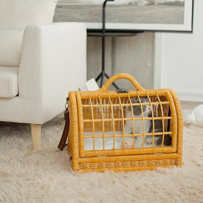 Productos para mascotas bolsa de salida mochila de hombro de caña bolsa de gato bolsa de gato bolsa de gato portátil