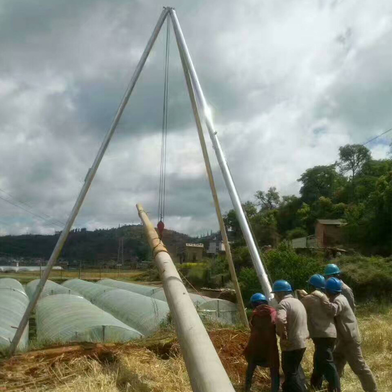 厂家直销机械式15米水泥杆起杆器 铝合金立杆机 电动三脚架起杆机