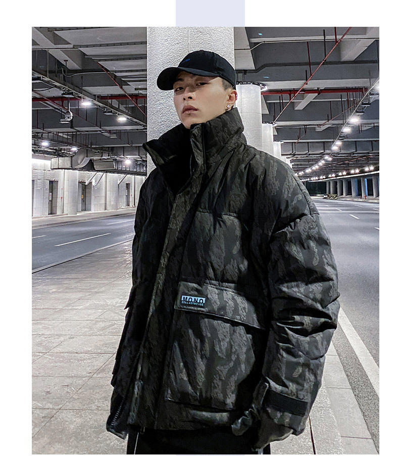 Herren Pufferjacke Mit Buchstabenprint Wintermantel Für Männer_voghion.com
