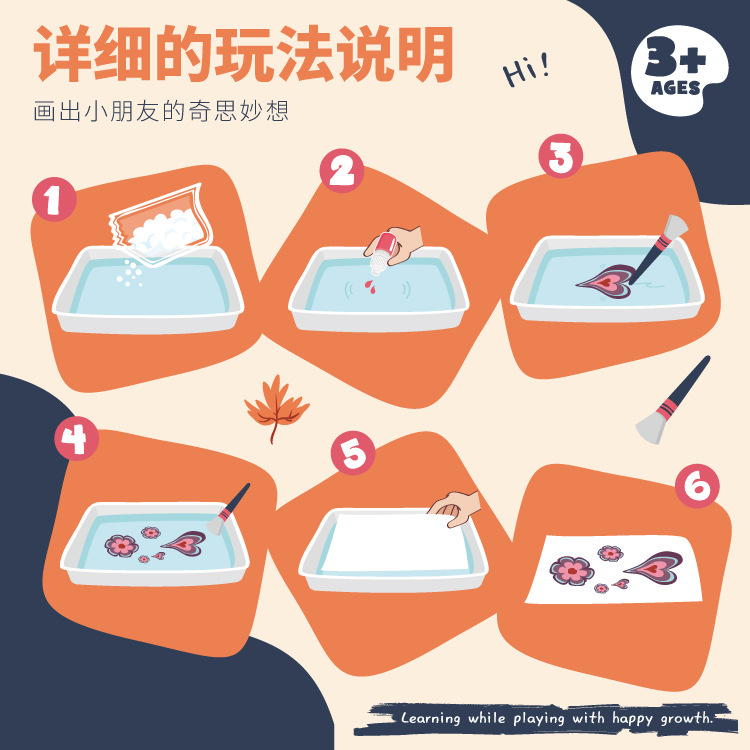 Water painting set Float painting water shadow painting tools materials Children paint safe painting graffiti wet painting