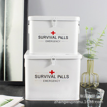 北歐家用簡約醫葯箱家用葯箱收納盒醫療箱雙層小號急救箱一件代發