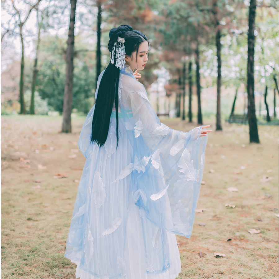 包邮翎羽传统汉服春夏季仙气飘逸中国风改良元素学生古风襦裙