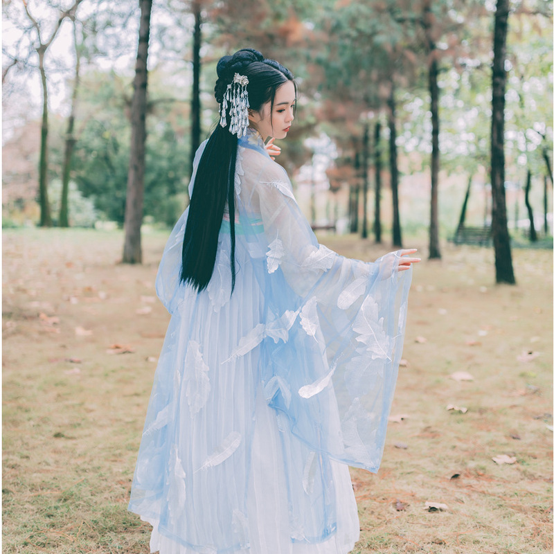 Free Shipping Lingyu Traditional Hanfu Spring and Summer Fairy Elegant Chinese Style Improved Elements Student's Ancient Style Skirt