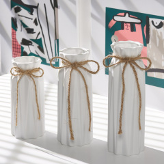 Minimalist white ceramic dried flower vase Nordic modern water culture home decoration item living room flower arrangement starry sky ornament