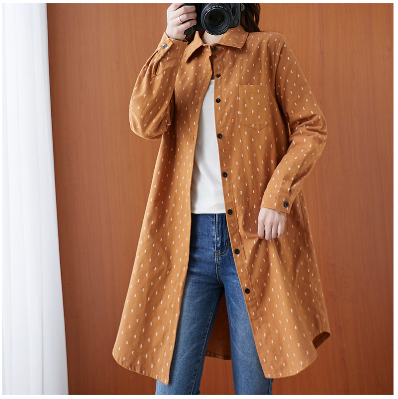 Long-Sleeved All-Match Blouse Plus Size able Loose Shirt NSYF1831