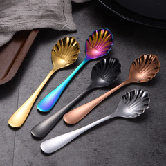 Korean stainless steel spoon creative colorful ice cream dessert spoon hotel children's coffee spoon household spoon tableware