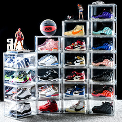 Shoe box storage box transparent shoe rack moisture-proof sneaker wall display cabinet side opening shoe artifact organizing shoe cabinet